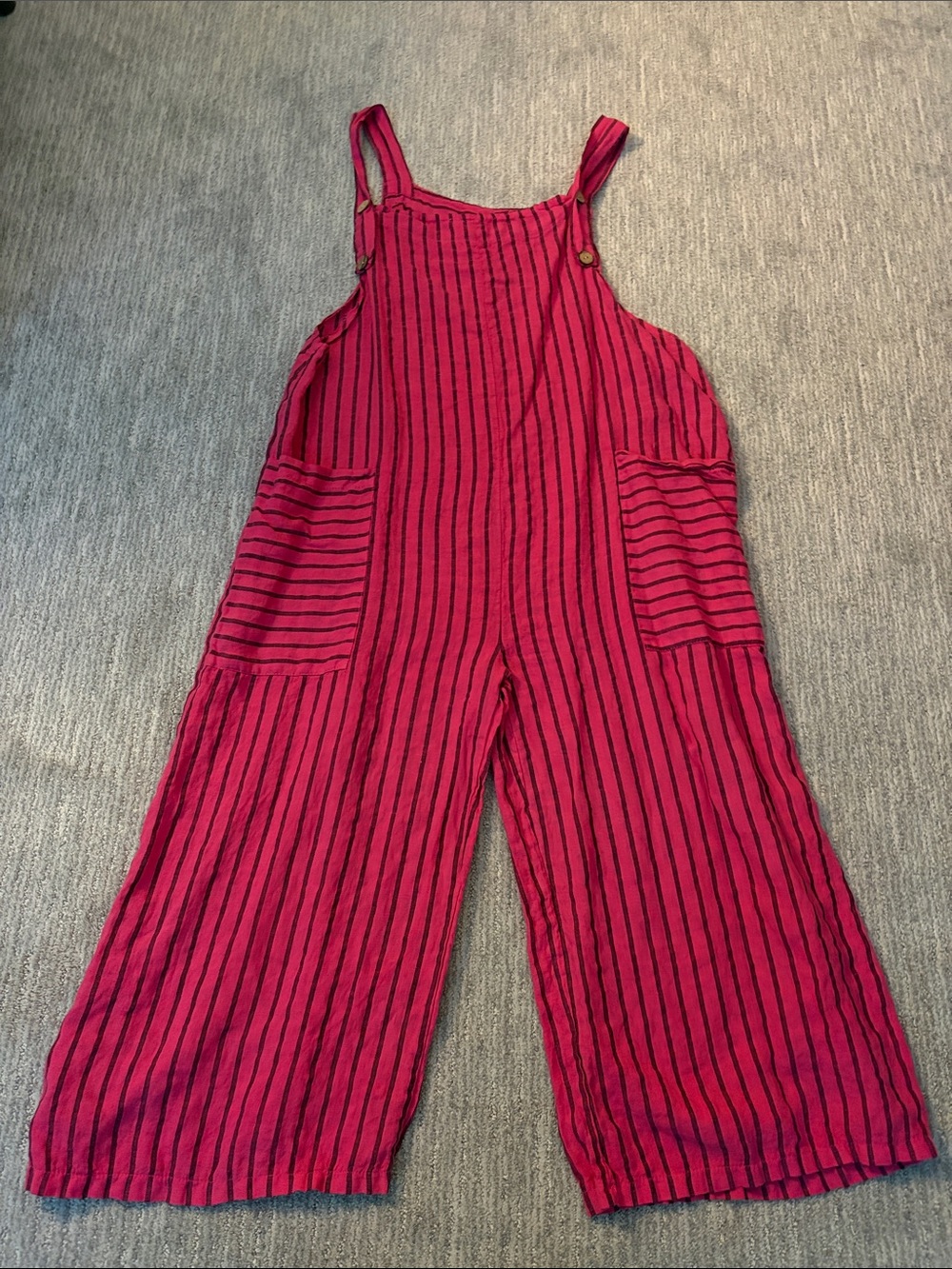 Women's Striped Relaxed Fit Jumpsuit - Pink